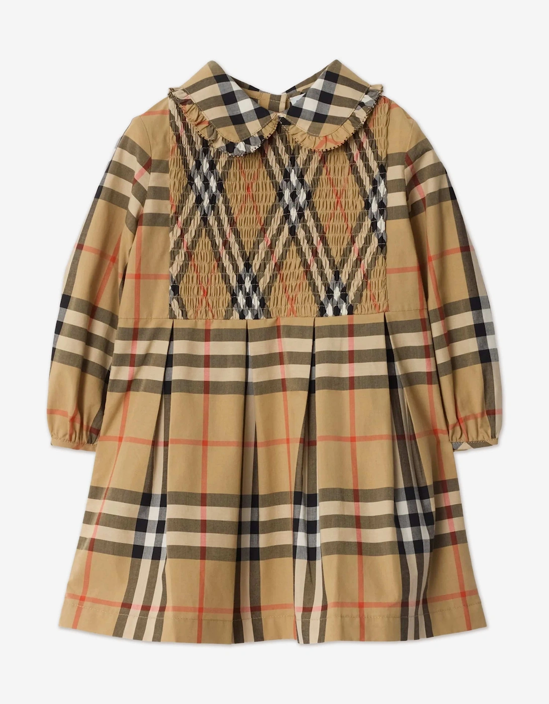 Baby Girls Mini Ida Check Dress in Beige, 5 of 4