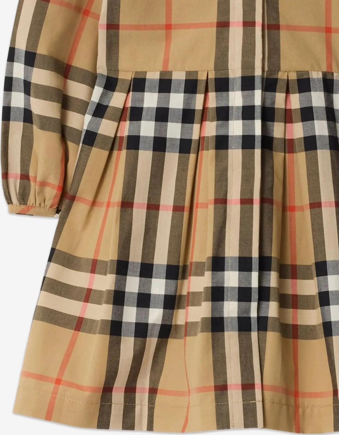 Baby Girls Mini Ida Check Dress in Beige