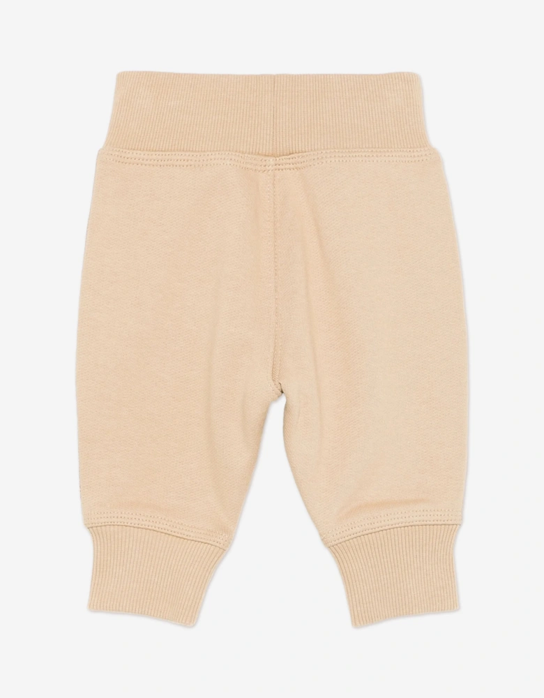 Baby Boys Mini Jackson Check Tape Joggers in Beige