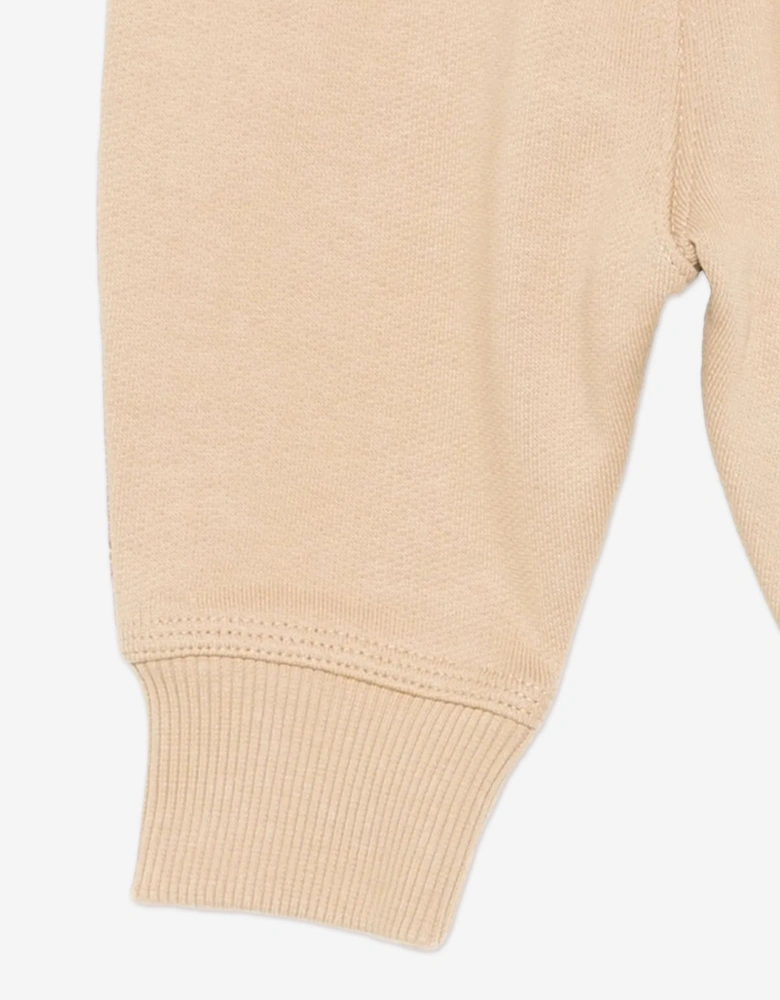 Baby Boys Mini Jackson Check Tape Joggers in Beige