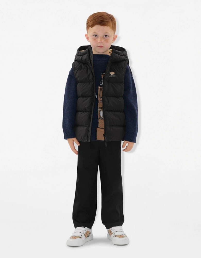 Boys Juno Padded Gilet in Black