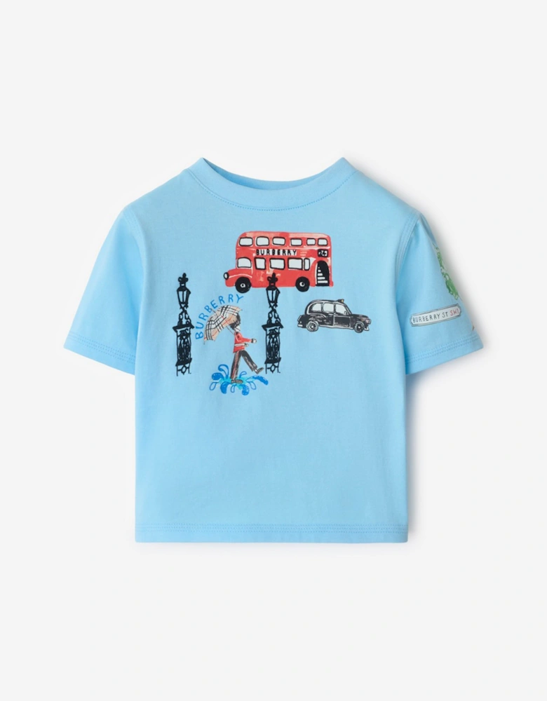 Baby Boys Mini Cedar London Icons T-Shirt in Blue