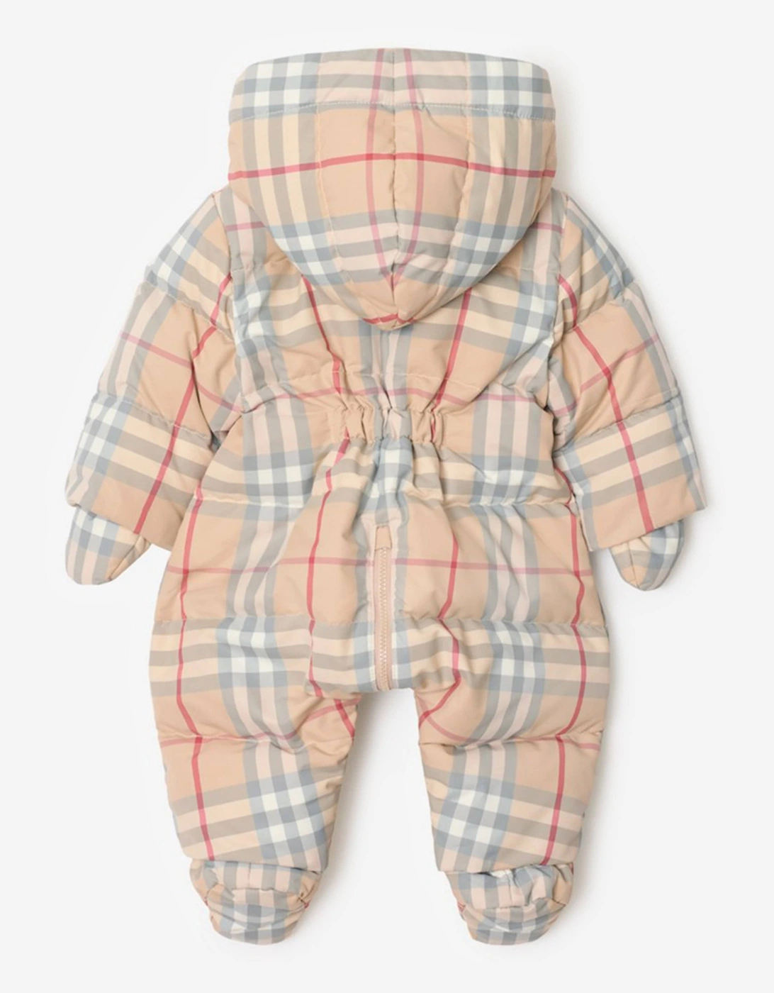 Baby Pale Check Snowsuit in Beige