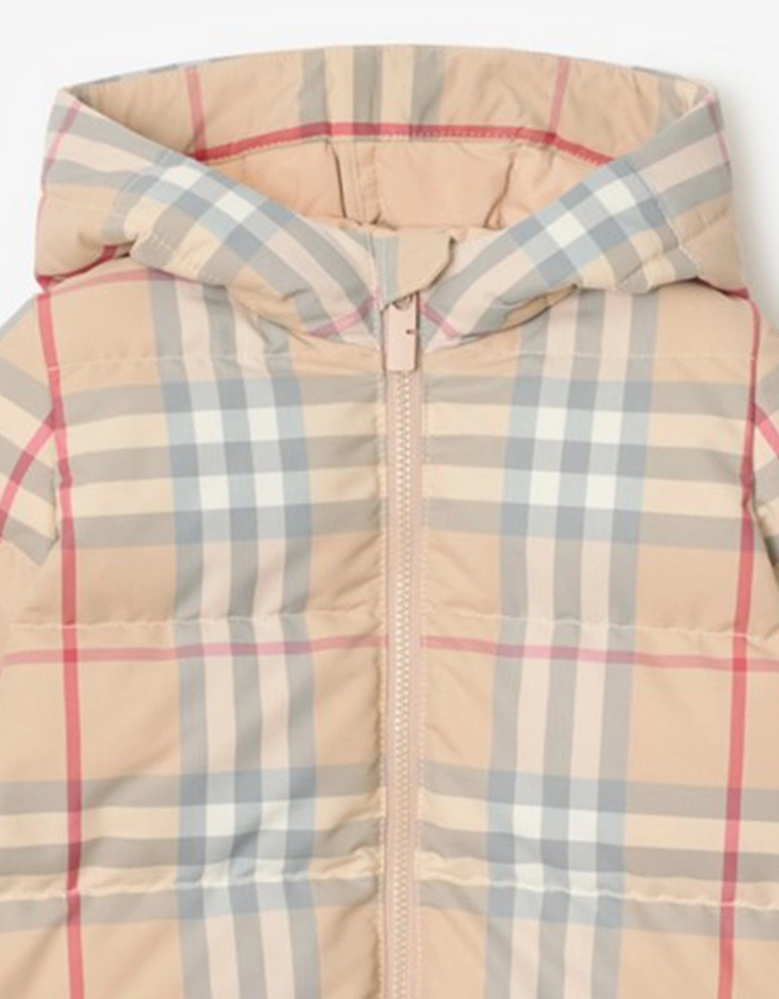 Baby Pale Check Snowsuit in Beige