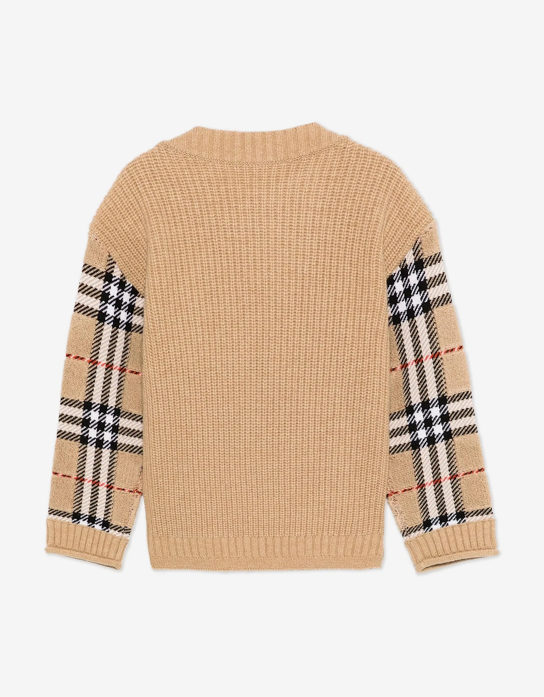 Boys Patrick Check Jumper in Beige