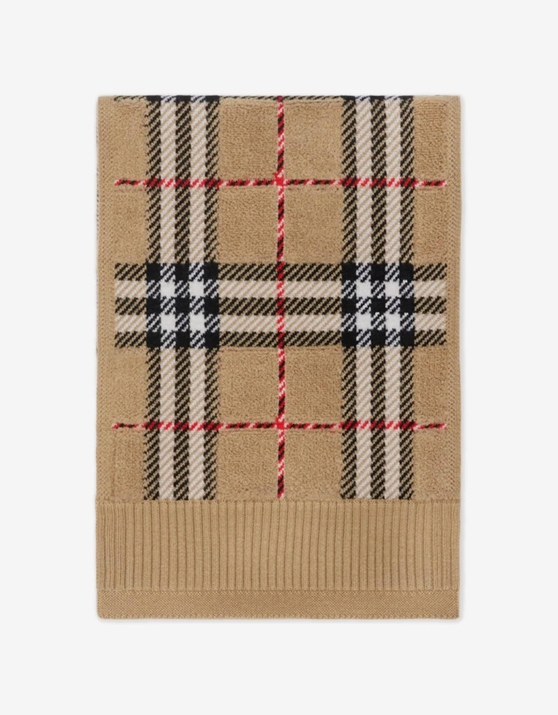 Kids Towelling Check Scarf in Beige