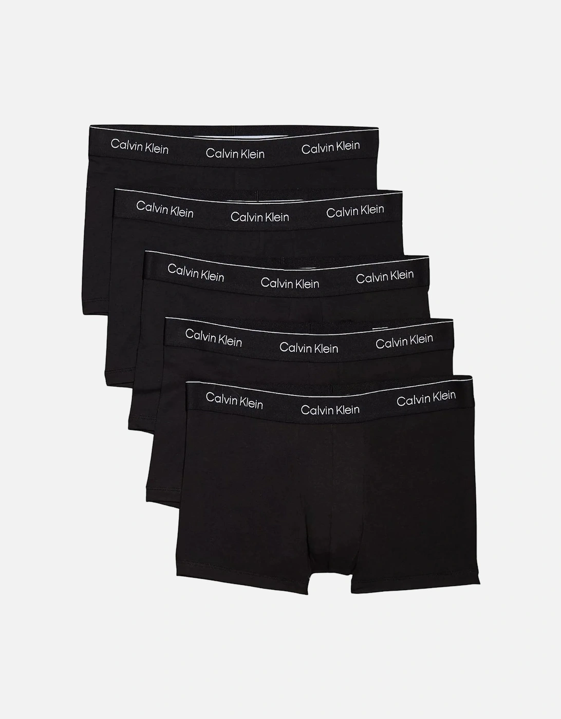 5-Pack Icon Cotton Stretch Boxer Trunks, All Black, 6 of 5