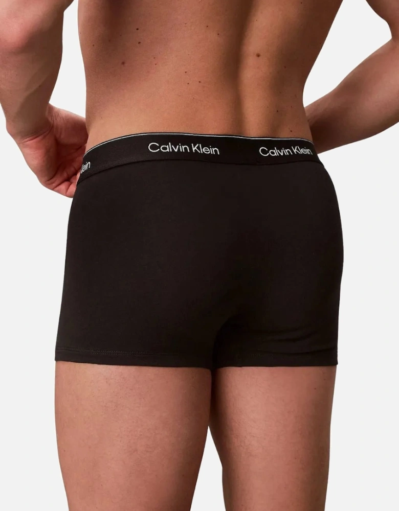 5-Pack Icon Cotton Stretch Boxer Trunks, All Black