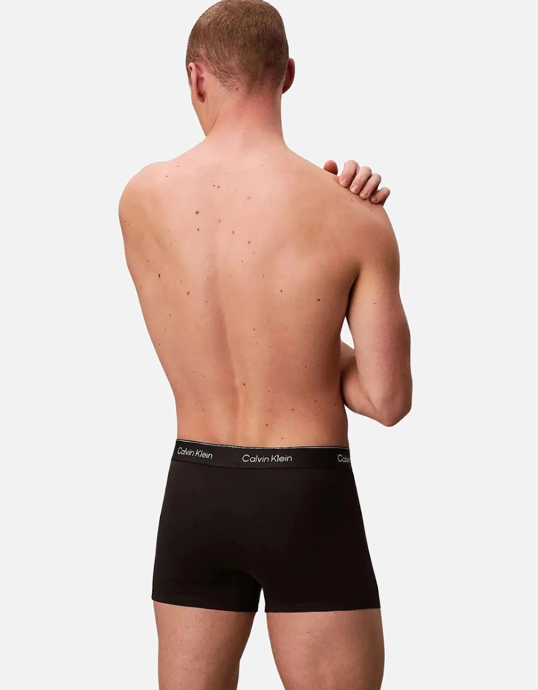 5-Pack Icon Cotton Stretch Boxer Trunks, All Black