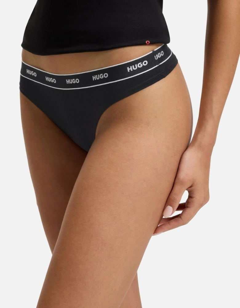 3-Pack Classic Logo Thongs, Black