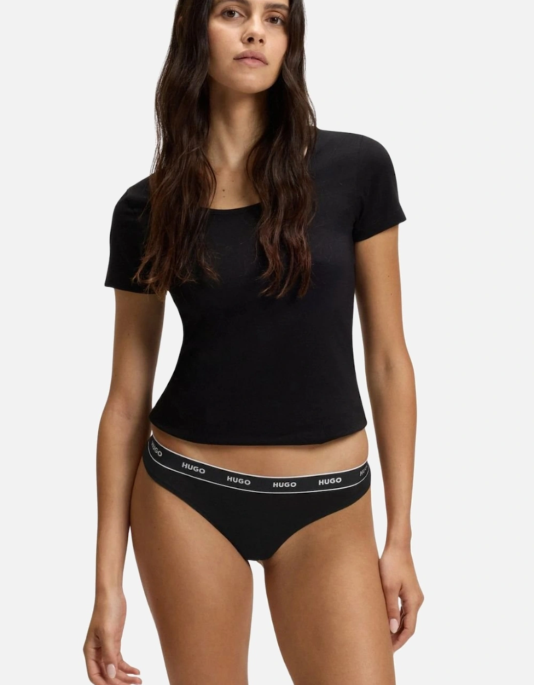 3-Pack Classic Logo Thongs, Black, 8 of 7