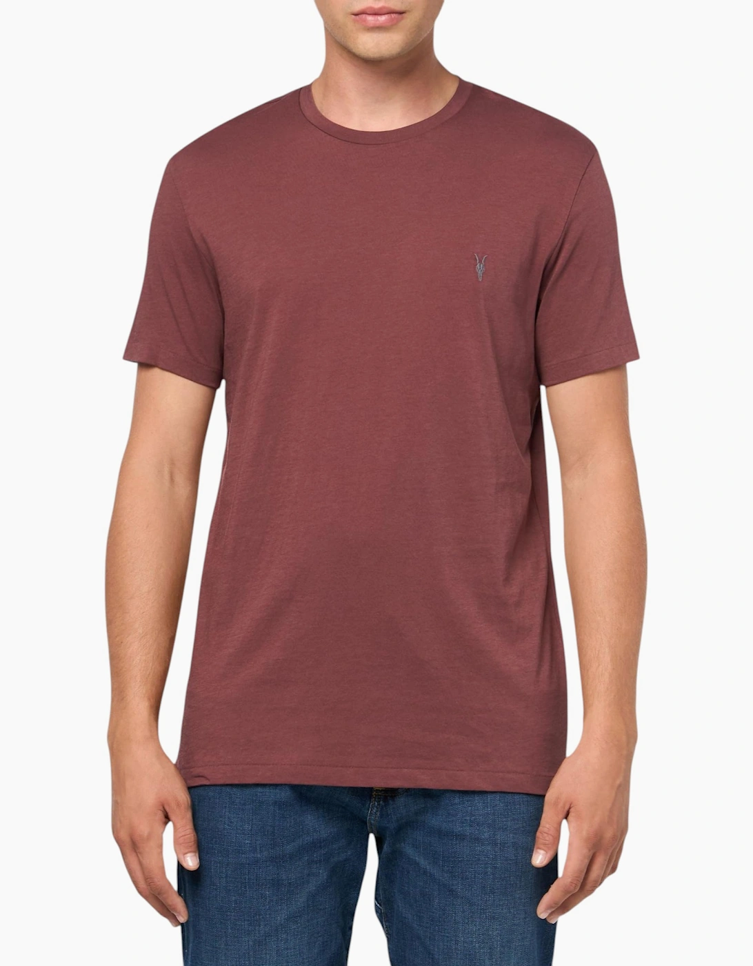 Allsaints Men's All Saints Mens T Shirts Crew Neck Slim Short Sleeve Casual Summer Cotton Tee - Red - Size: 46