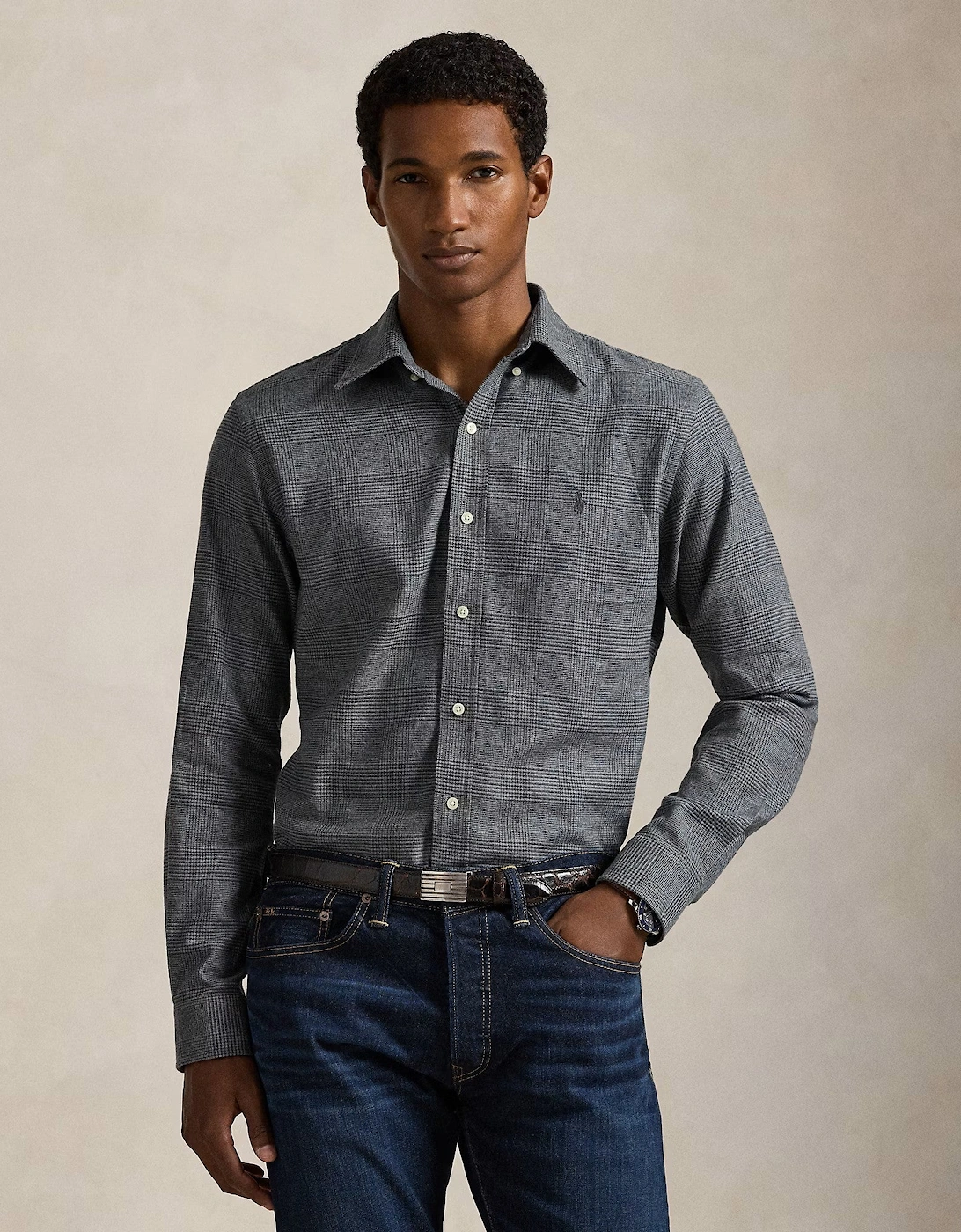 Brushed Twill Shirt 002 Grey Heather