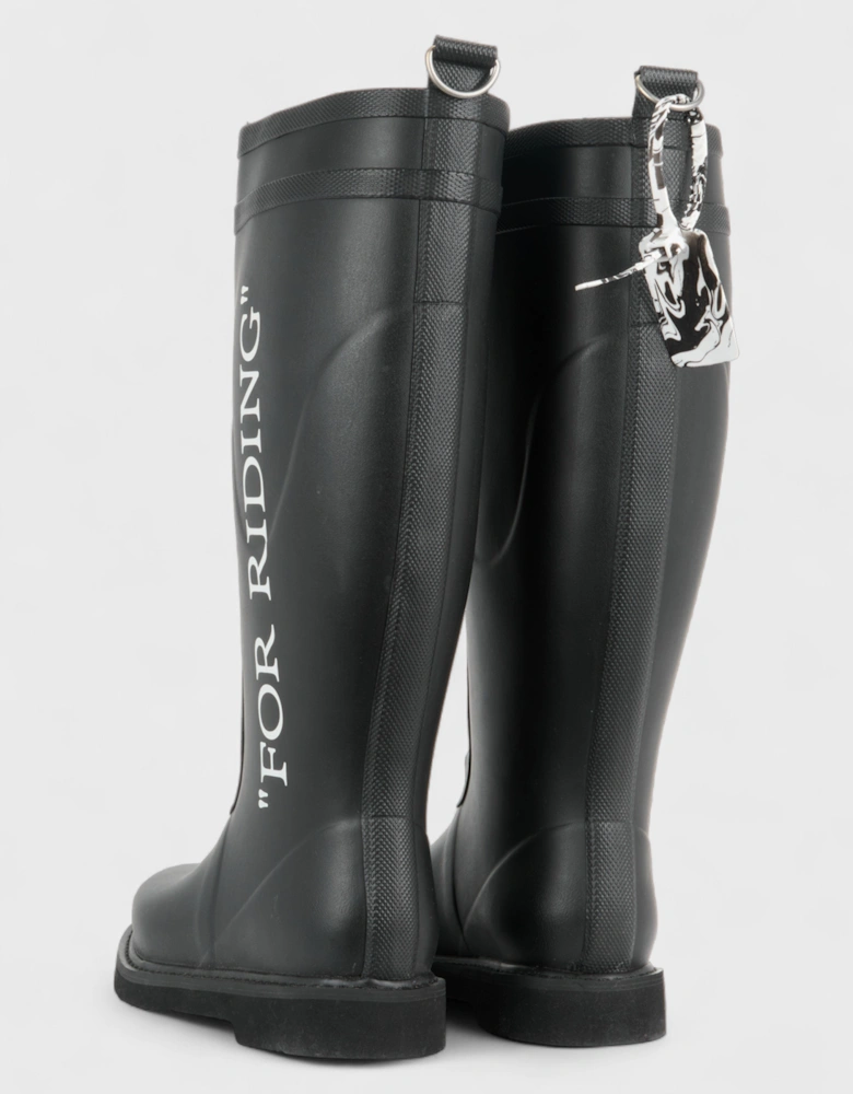 Logo Wellington Boots "For Riding" Black