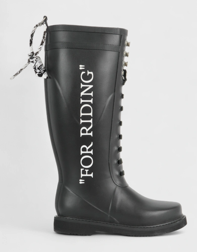 Logo Wellington Boots "For Riding" Black