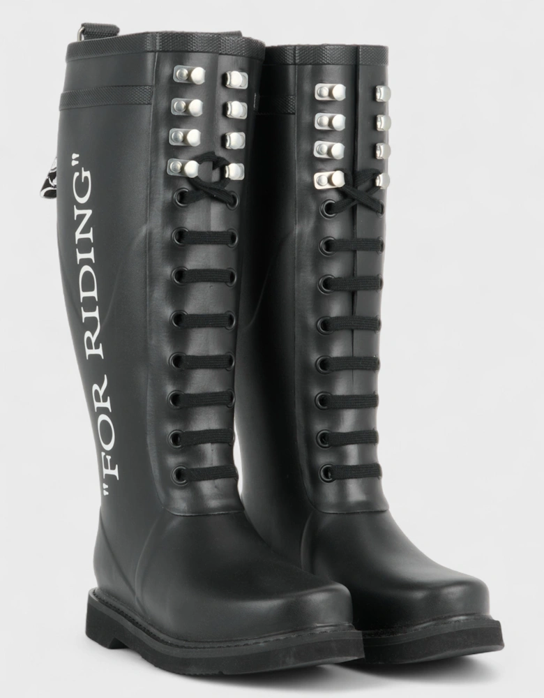 Logo Wellington Boots "For Riding" Black