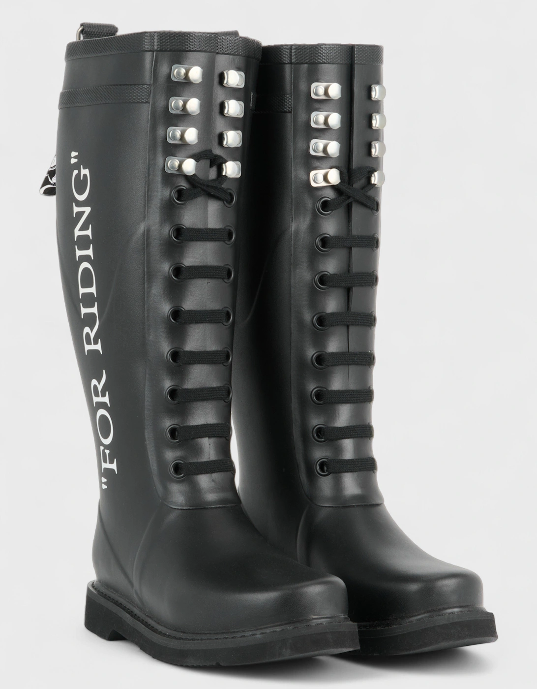 Logo Wellington Boots "For Riding" Black