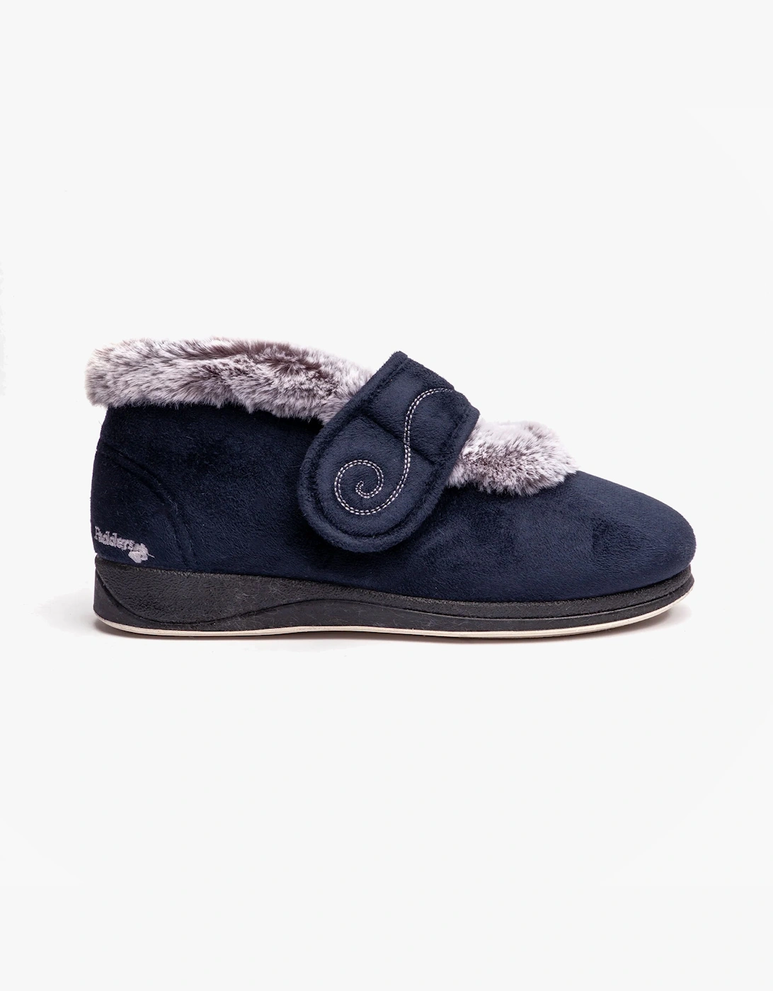Women's Padders HUSH Womens (2E Fit) Touch Fasten Boot Slippers Navy - Blue - Size: 5