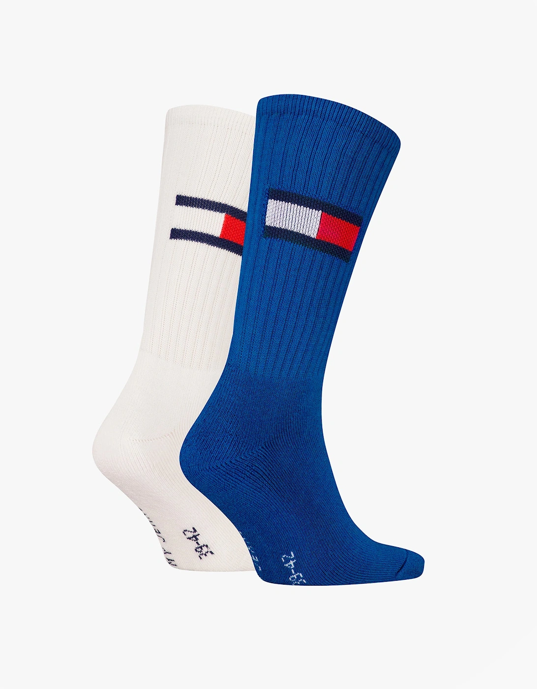 2 Pack Trainer Flag Mens Crew Socks Blue/White