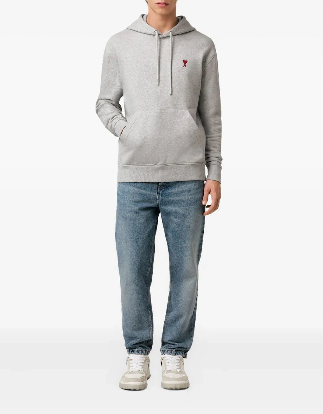 Heart Logo Hooded Sweatshirt Grey