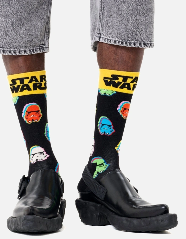 Happy Socks Star Wars Stormtrooper Socks, Black