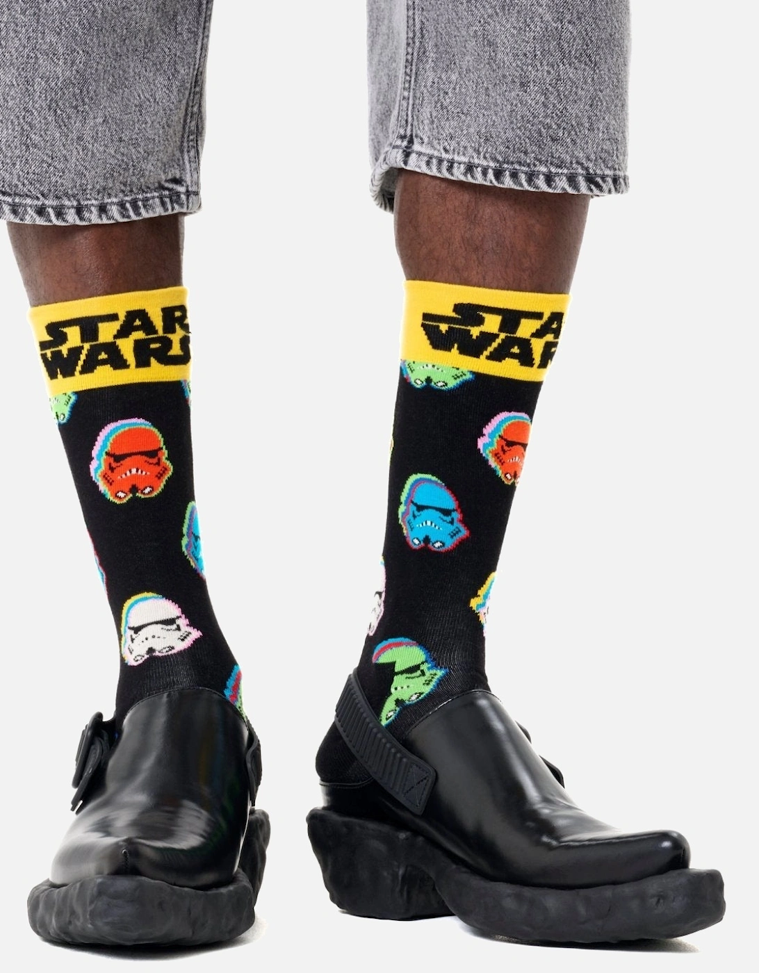 Happy Socks Star Wars Stormtrooper Socks, Black