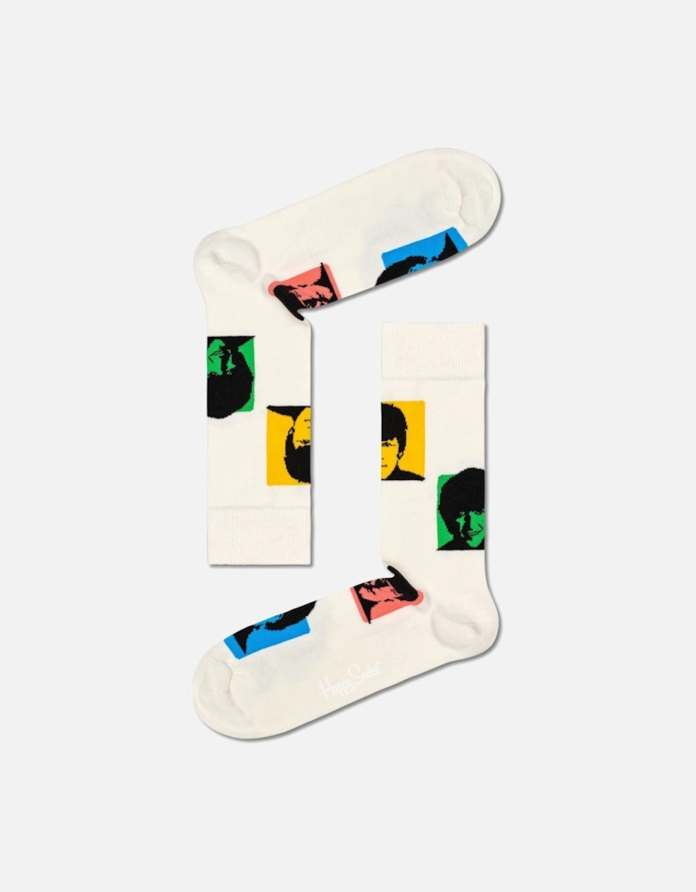 Happy Socks The Beatles Silhouettes Socks, White