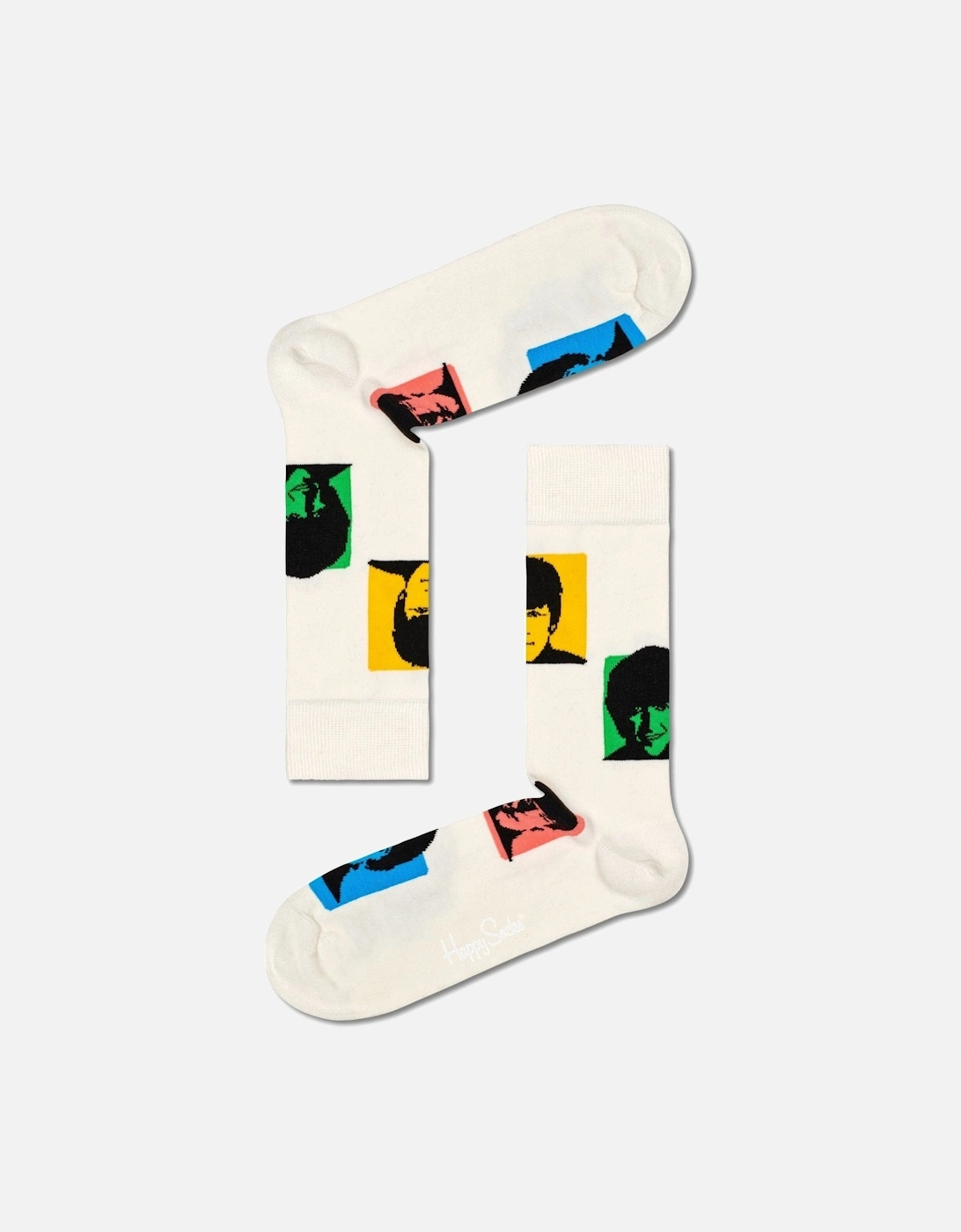 Happy Socks The Beatles Silhouettes Socks, White