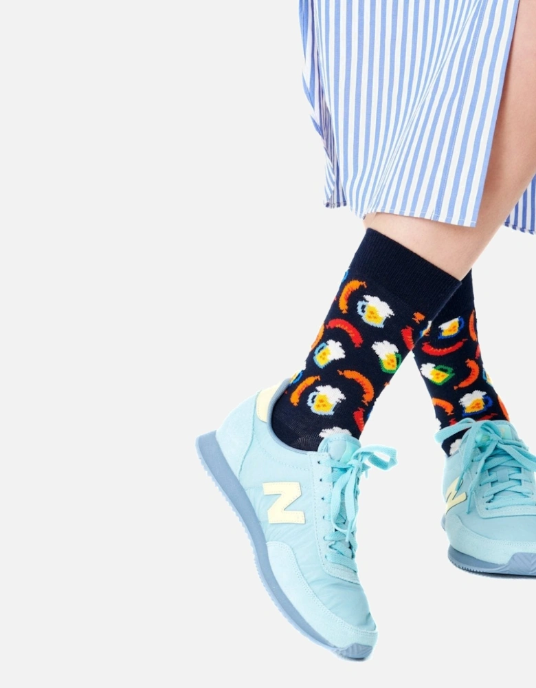 Happy Socks Beer & Sausage Socks, Navy