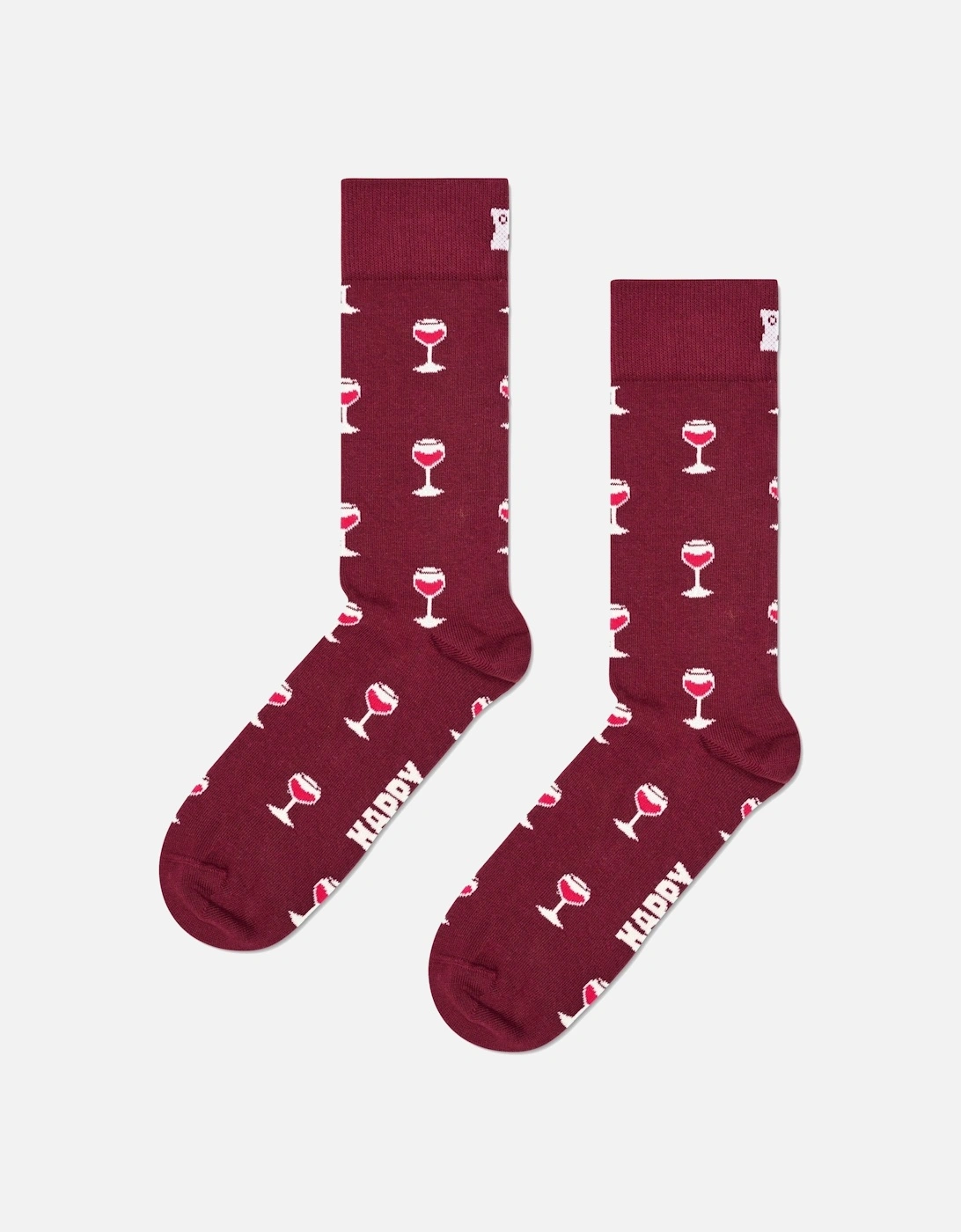 Happy Socks Glass Of Wine Socks, Merlot/Burgundy, 3 of 2