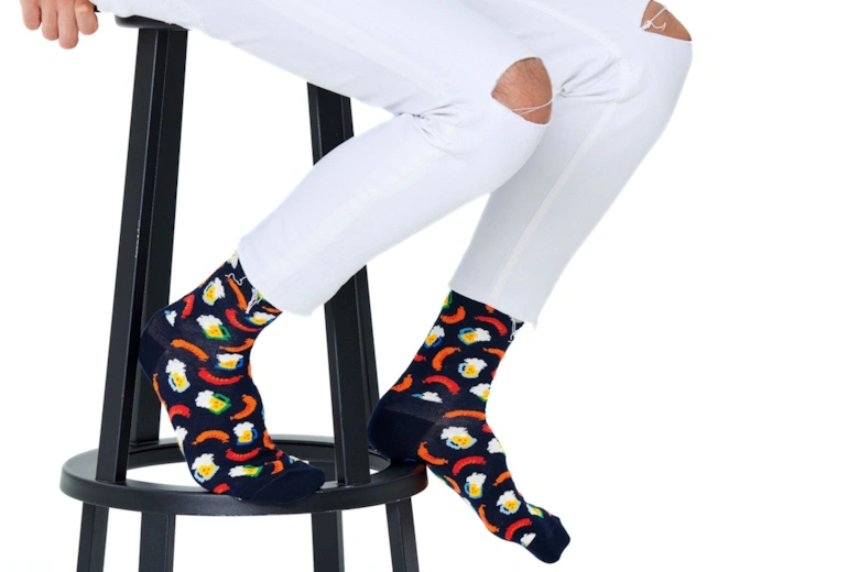 Happy Socks Beer & Sausage Socks, Navy