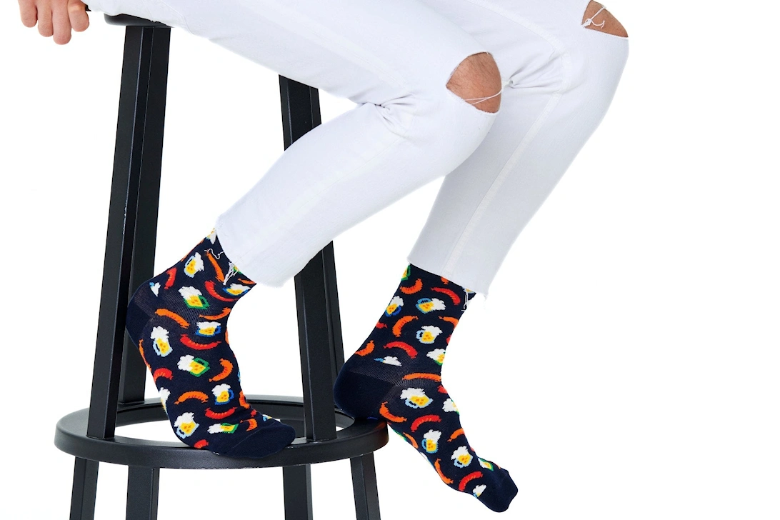 Happy Socks Beer & Sausage Socks, Navy