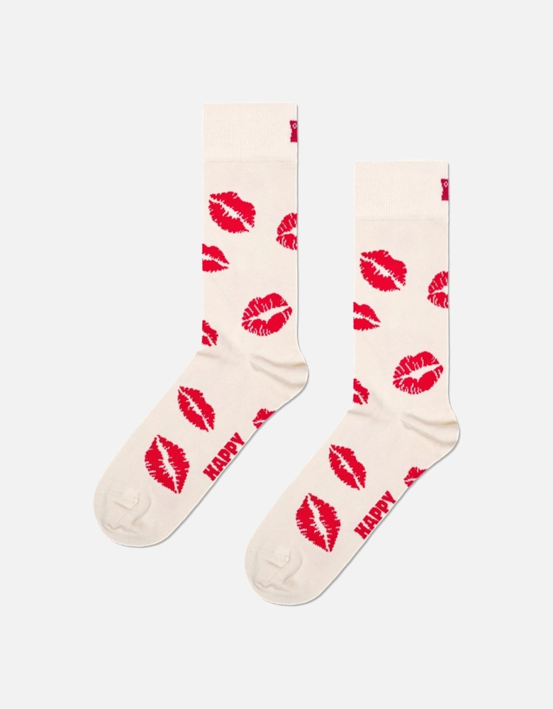Happy Socks Kisses Socks, White