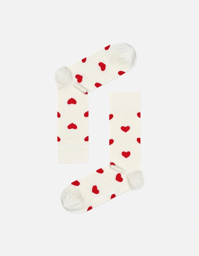 Happy Socks Heart Socks, White