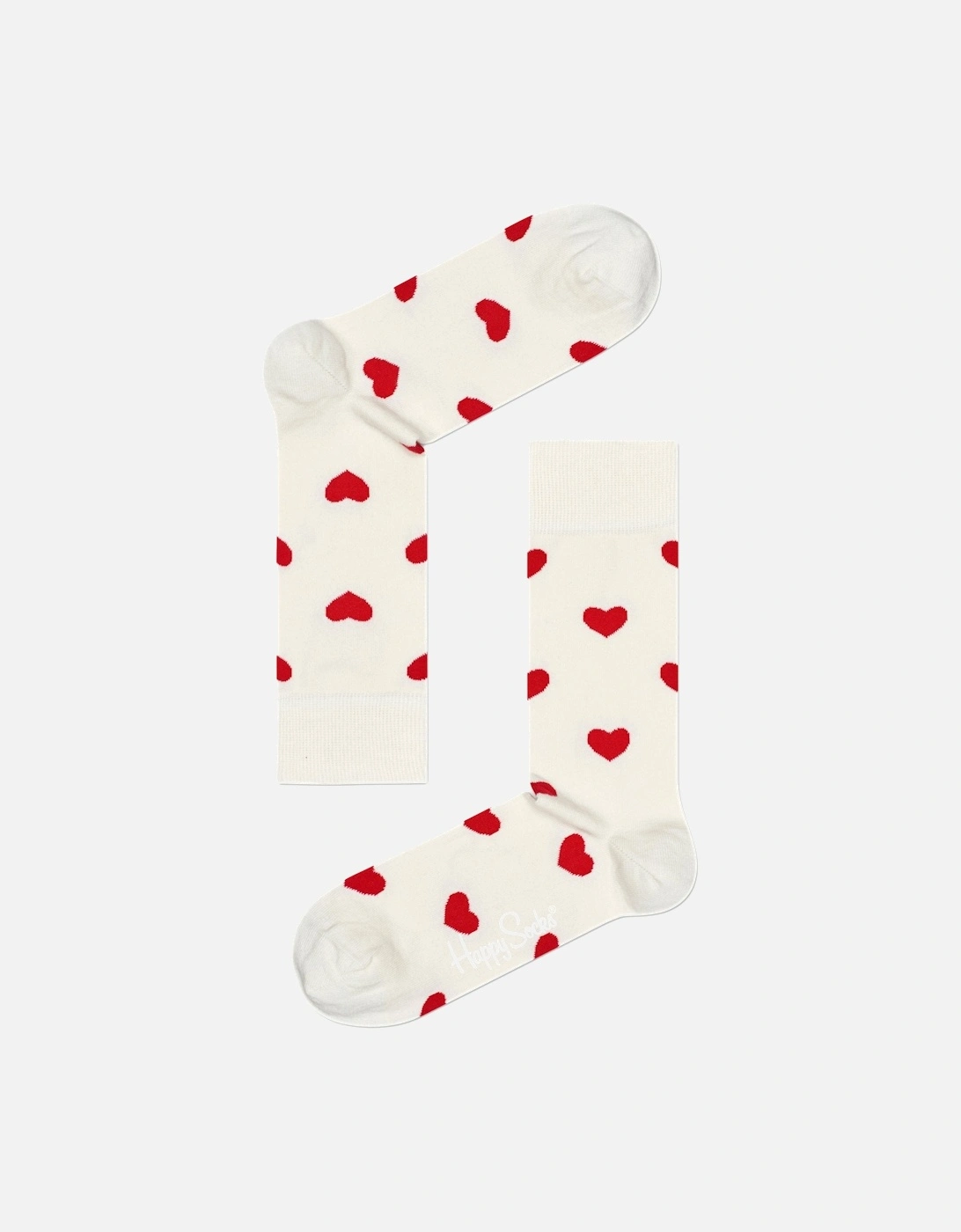 Happy Socks Heart Socks, White, 4 of 3