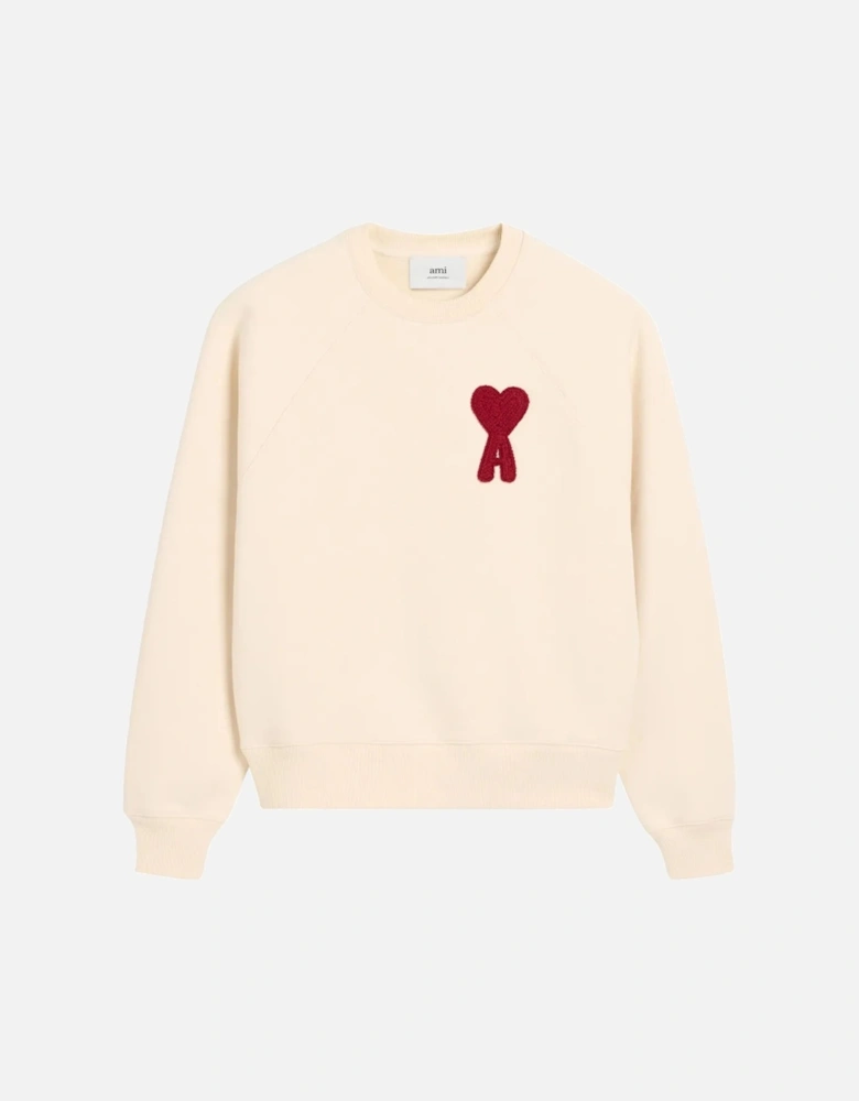 Heart Patch Sweatshirt Beige