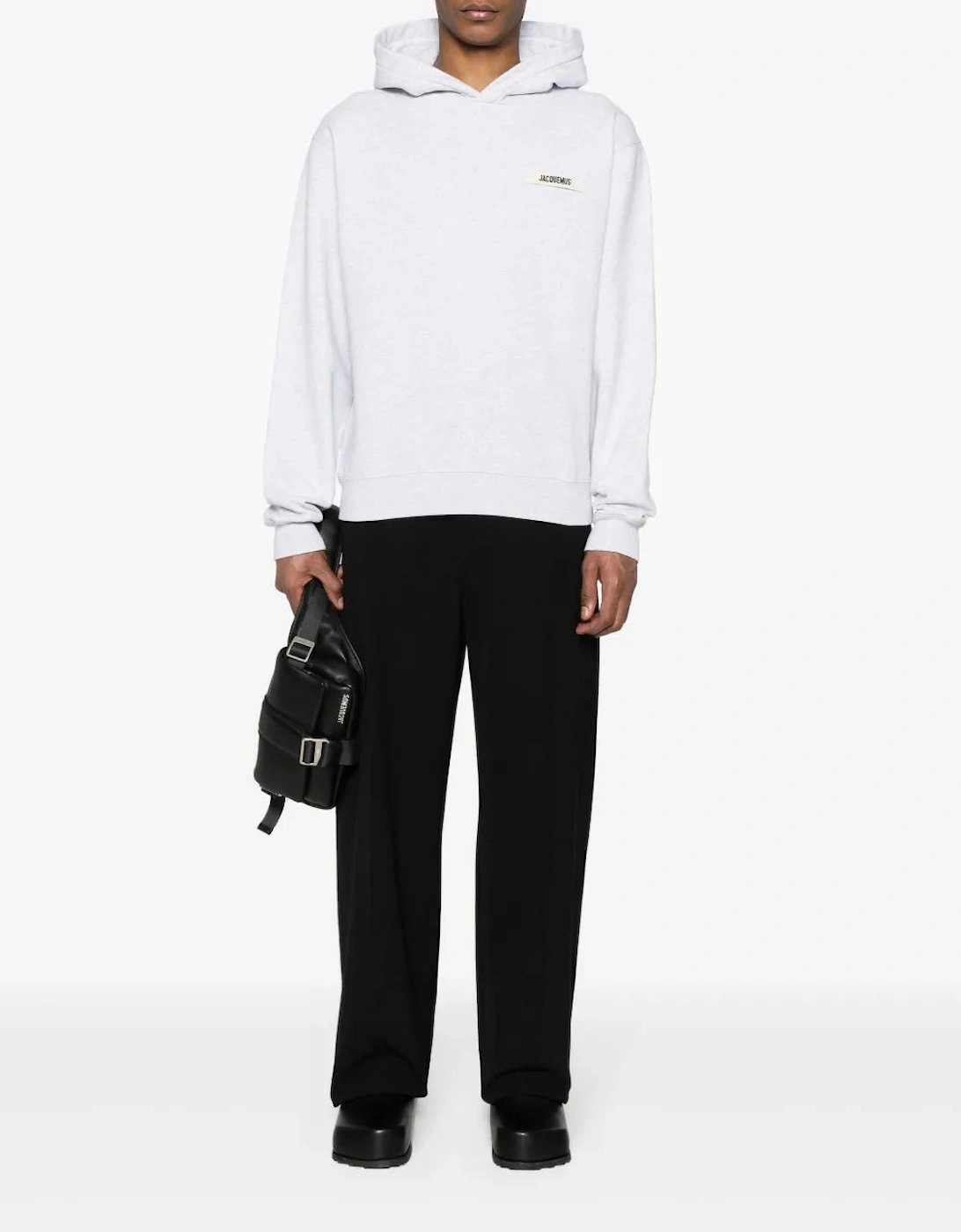 Gros Grain Hooded Sweatshirt Grey