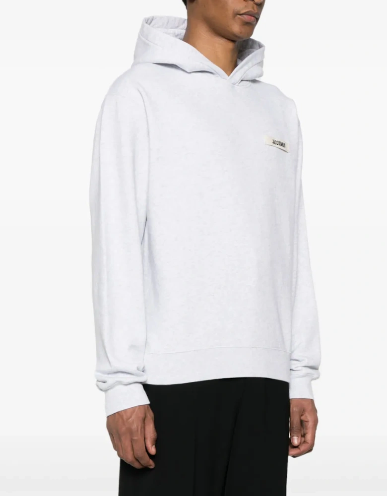 Gros Grain Hooded Sweatshirt Grey