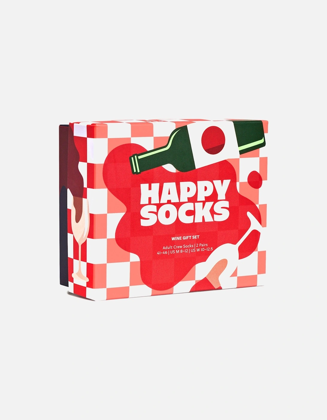 Happy Socks 2-Pack Wine Socks Gift Box, Red/Navy