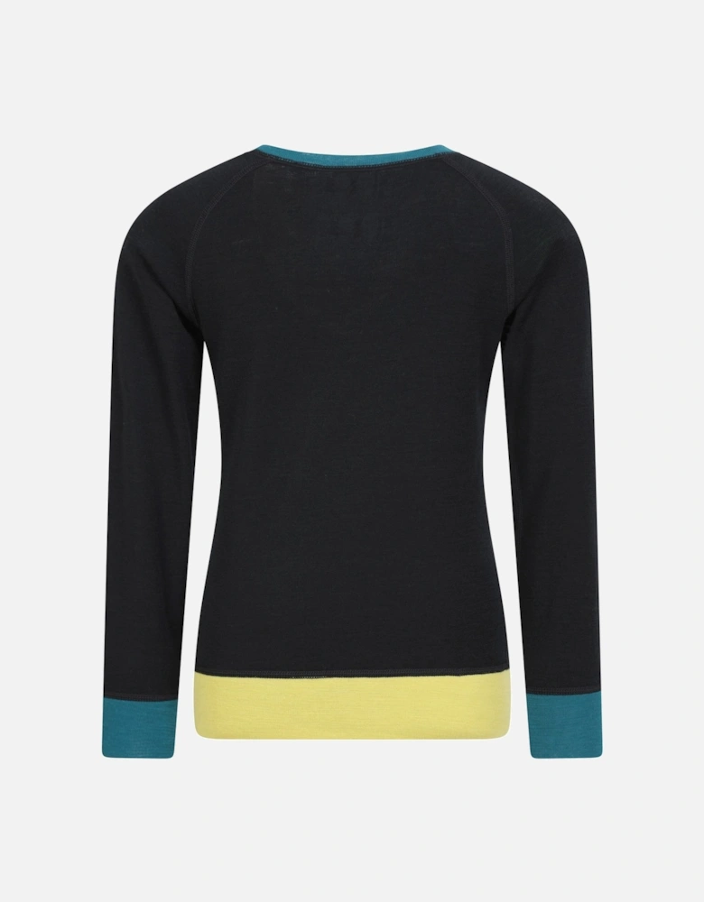 Childrens/Kids Colour Block Merino Wool Base Layer Set