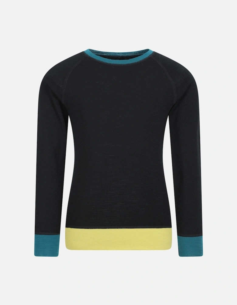 Childrens/Kids Colour Block Merino Wool Base Layer Set