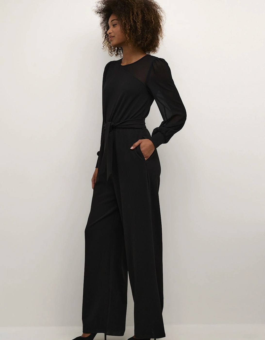 Emily Long Sleeve Belted Jumpsuit, 2 of 1