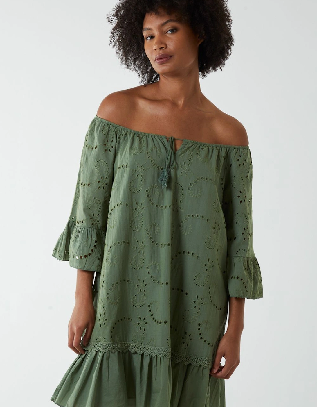 Broderie Tunic Smock Dress, 2 of 1