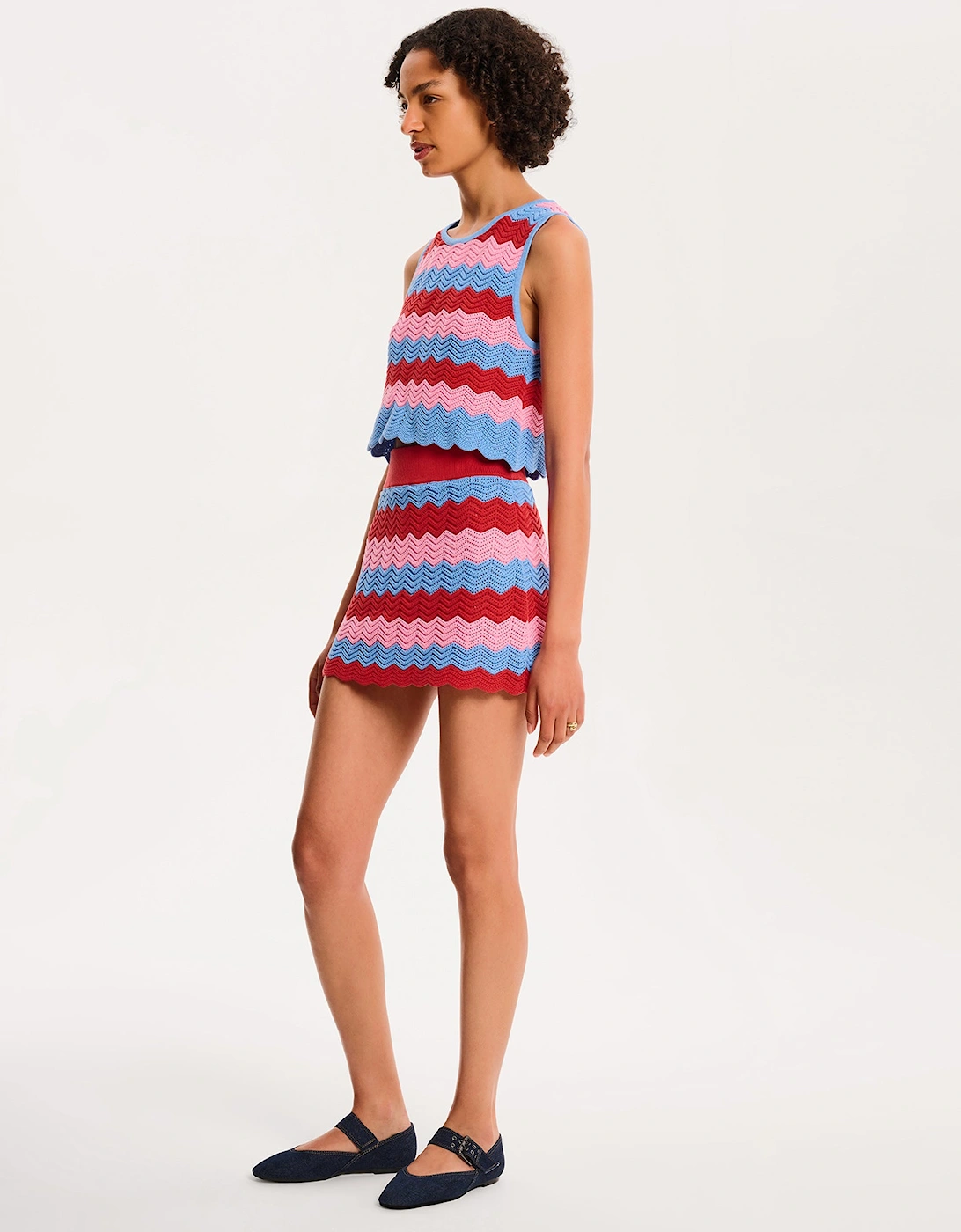 Wilma Top in Blue and Pink