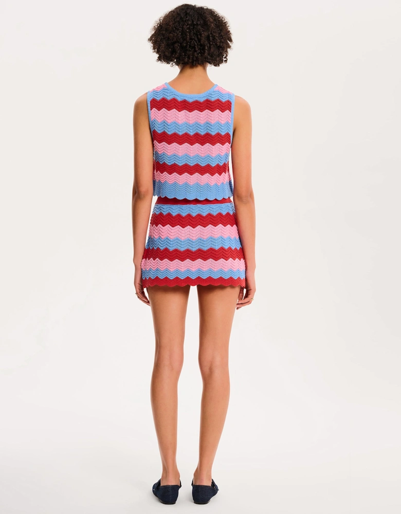 Wilma Top in Blue and Pink