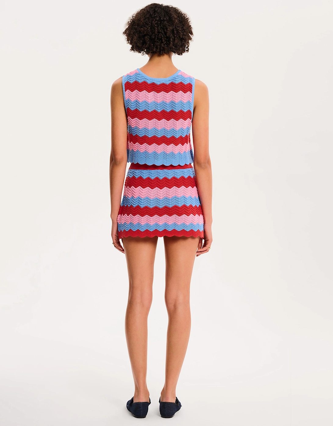 Wilma Top in Blue and Pink