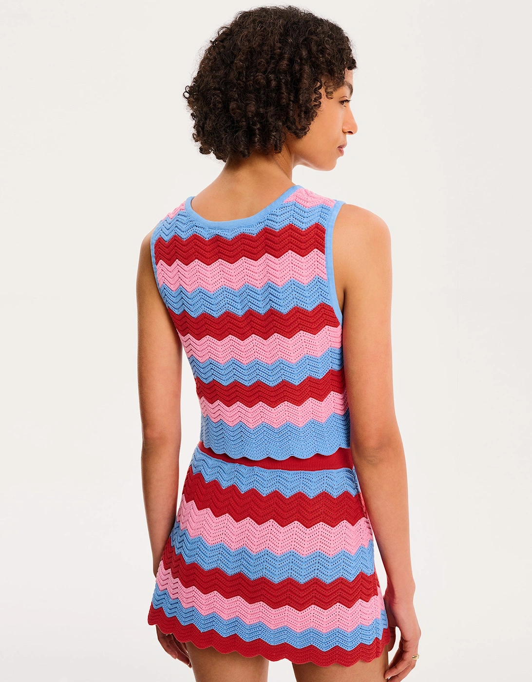 Wilma Top in Blue and Pink