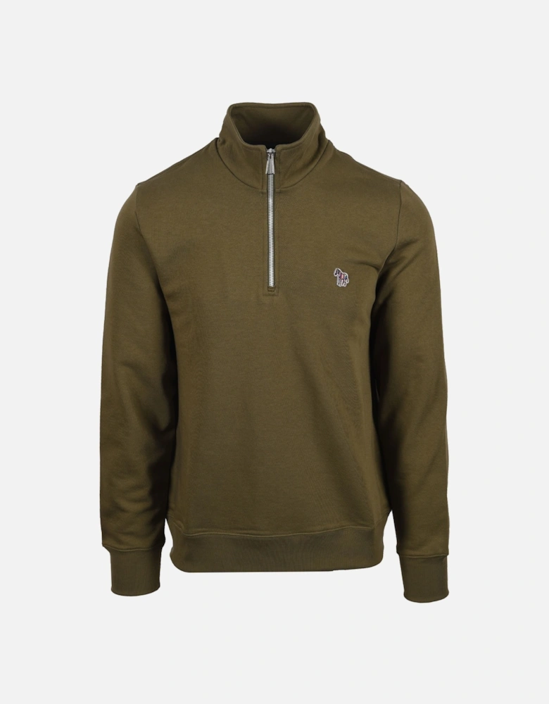 REG FIT HALF ZIP SWEATSHIRT SAGE