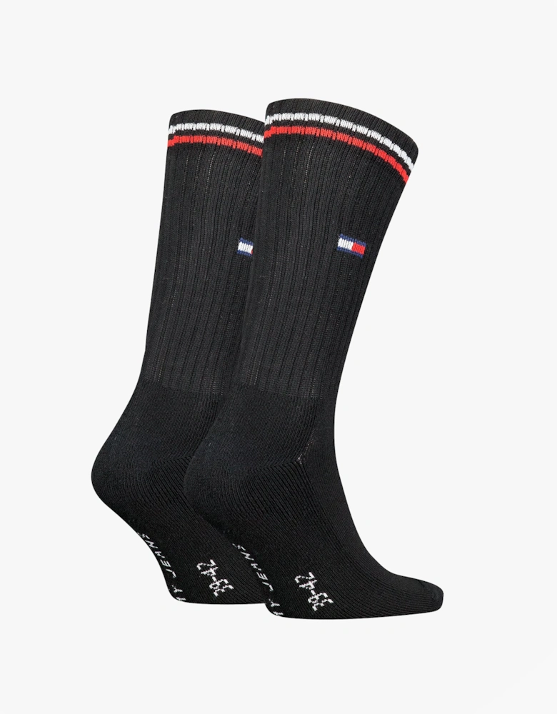 2 Pack Trainer Mens Crew Socks Black