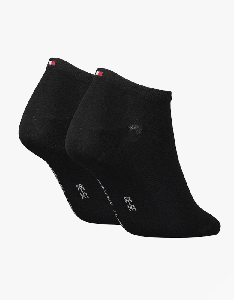 2 Pack Trainer Womens Ankle Socks Black